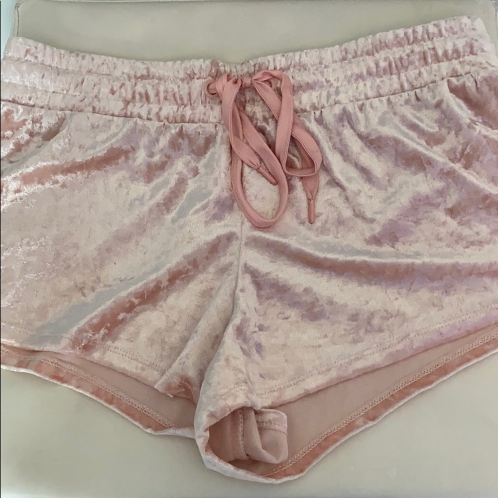 Pink Velvet Shorts